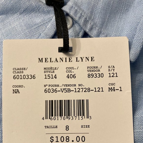 MELANIE LYNE: Tie Front Button Down Shirt - indigo blue - Picture 9 of 10